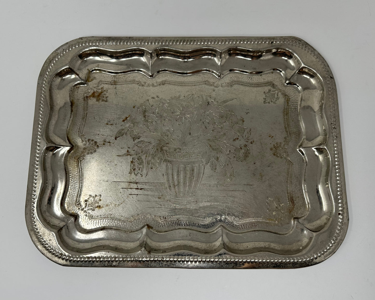 Vintage Silver Embossed Tray
