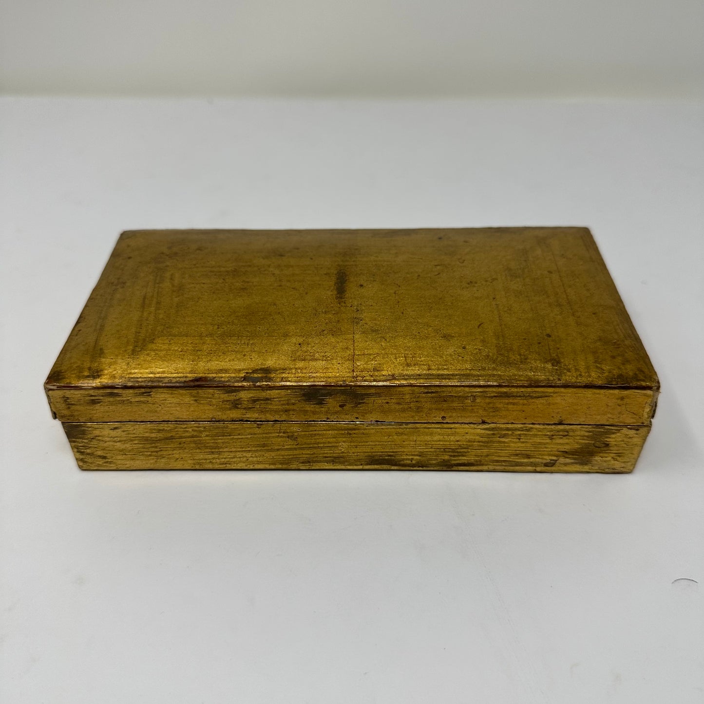 Antique Gold Paper Mache Box