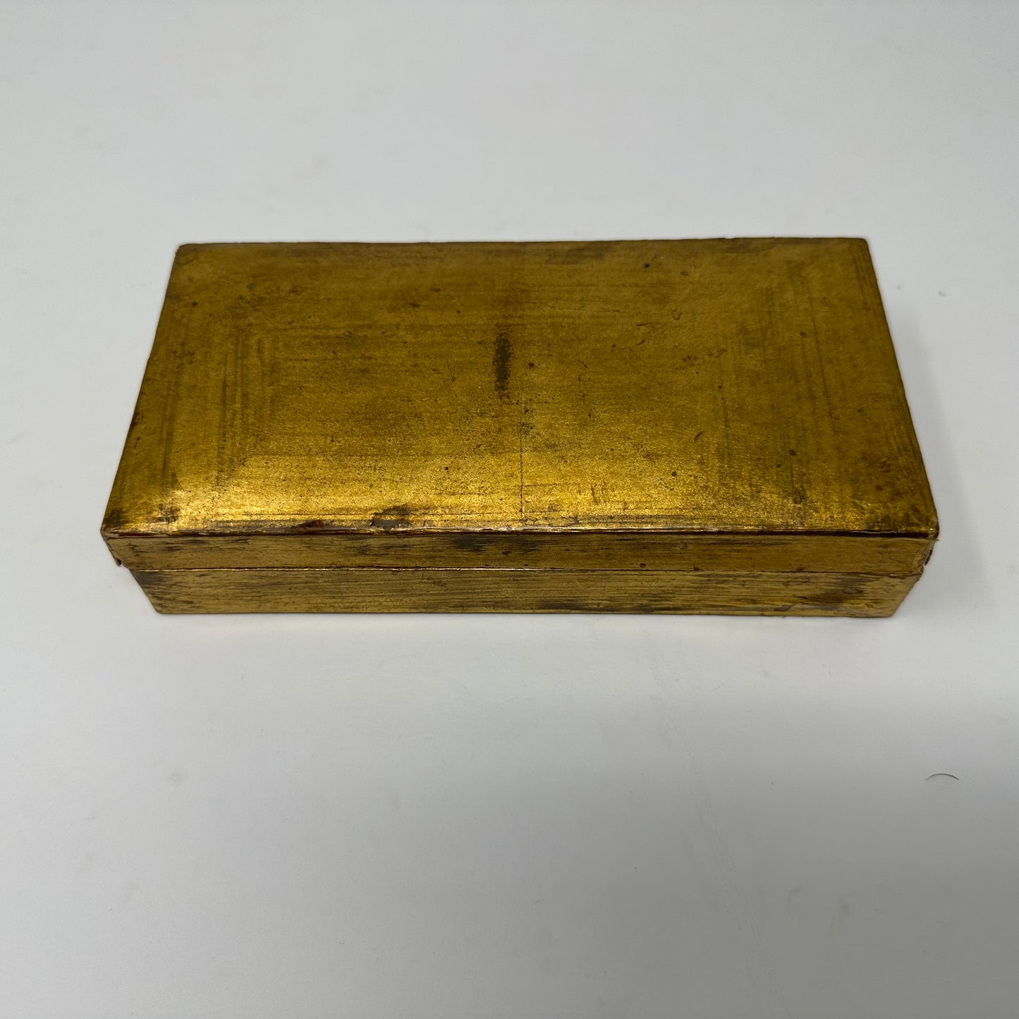 Antique Gold Paper Mache Box