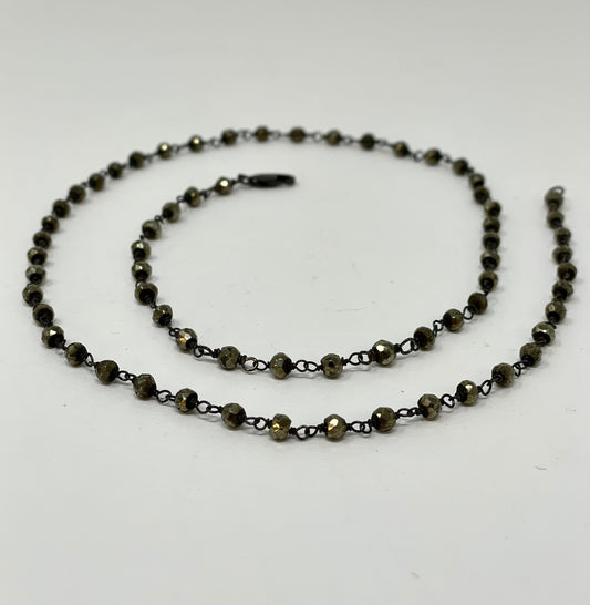 Pyrite Beaded Necklace