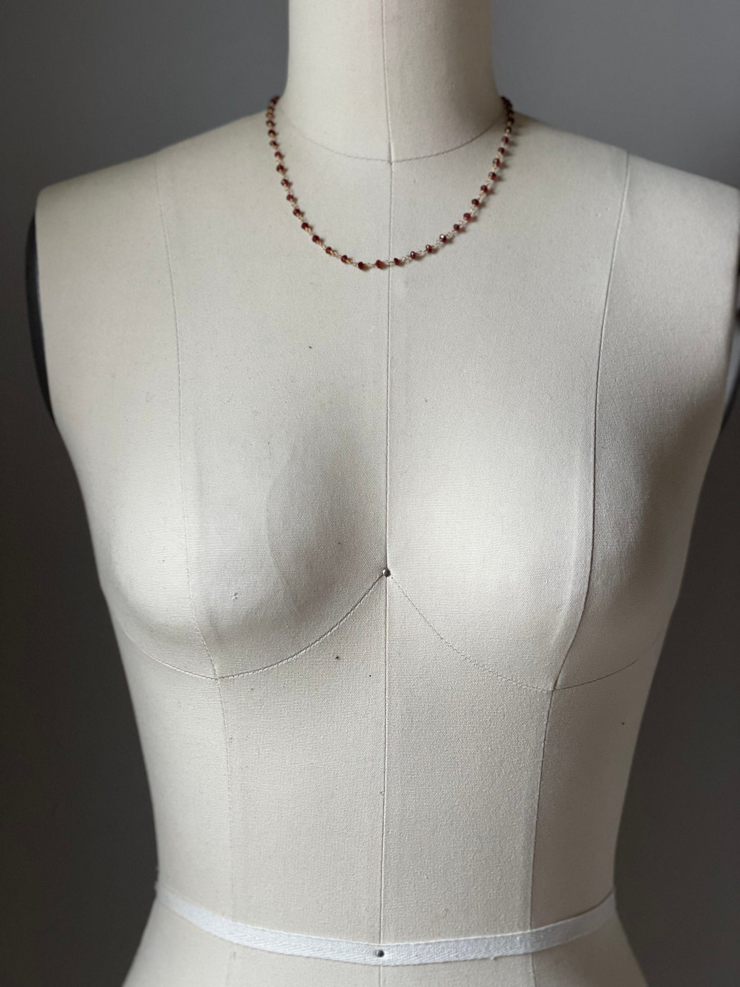 Beaded garnet necklace