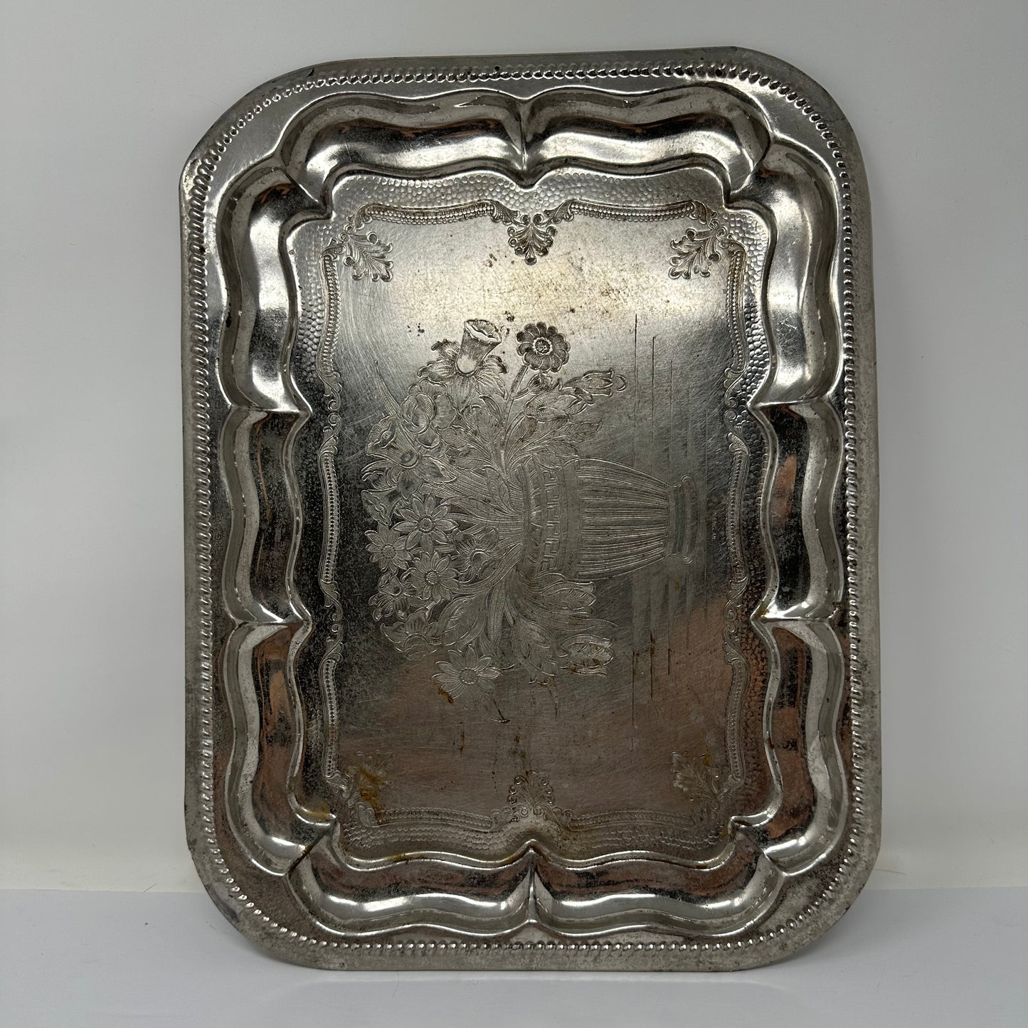 Vintage Silver Embossed Tray
