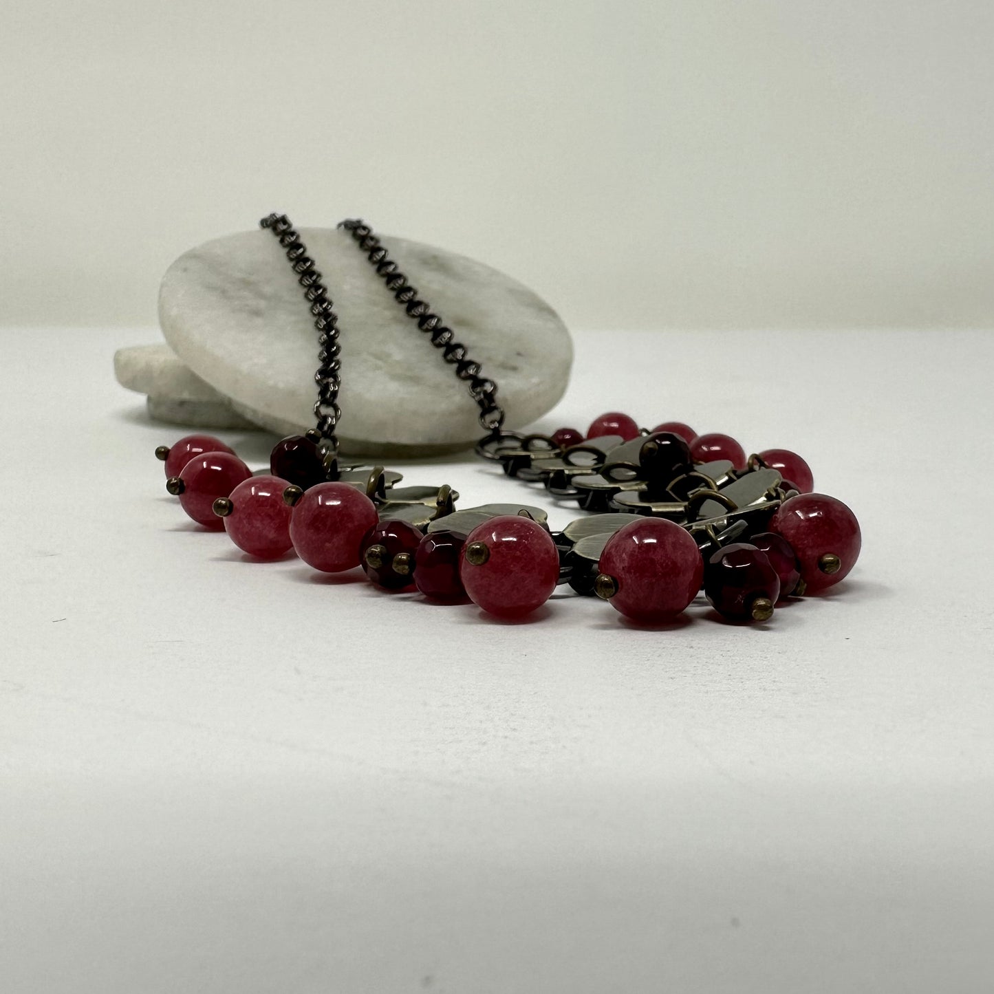 Cranberry Red Agate Necklace