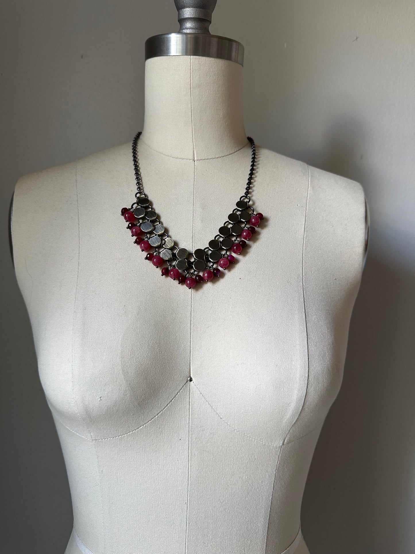 Cranberry Red Agate Necklace