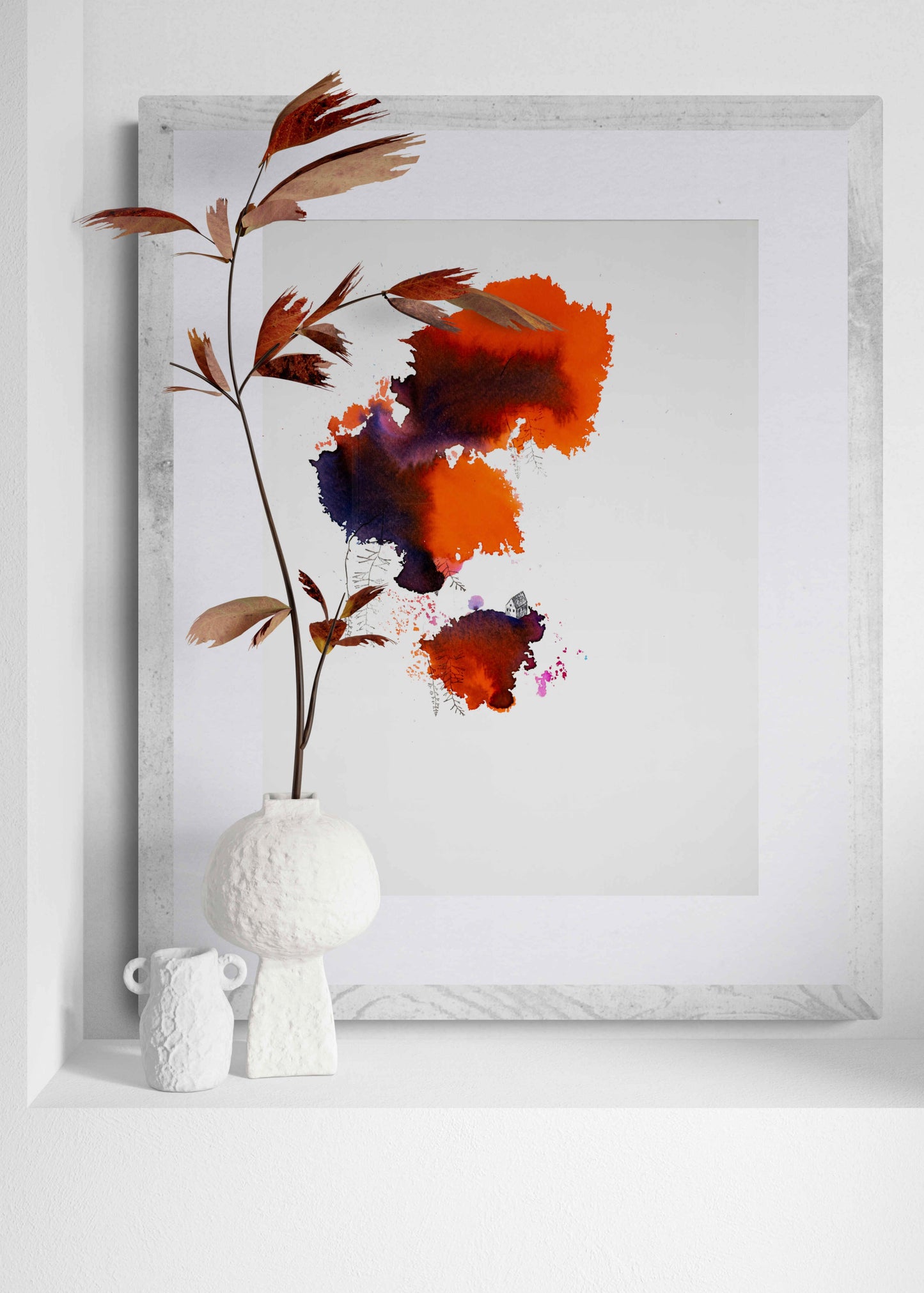 Copy of Color Burst with Branches and House