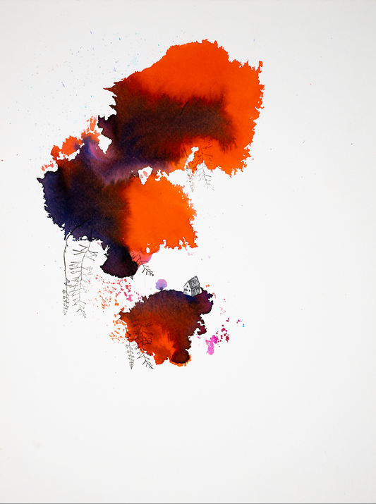 Copy of Color Burst with Branches and House