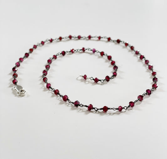 Beaded garnet necklace